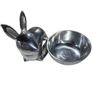Rabbit Aluminum Bowl trinket holder figurine candy dish easter spring bunny